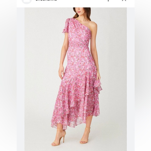 Fame and Partners Dresses & Skirts - Fame and Partners Floral Hot Pink Dress